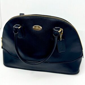 Coach Black Leather Cora Dome Satchel